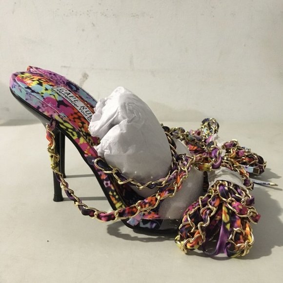 NWT CAPE ROBBIN HANI MULTI COLORED LACE UP HEELS 5.5 - Picture 13 of 16